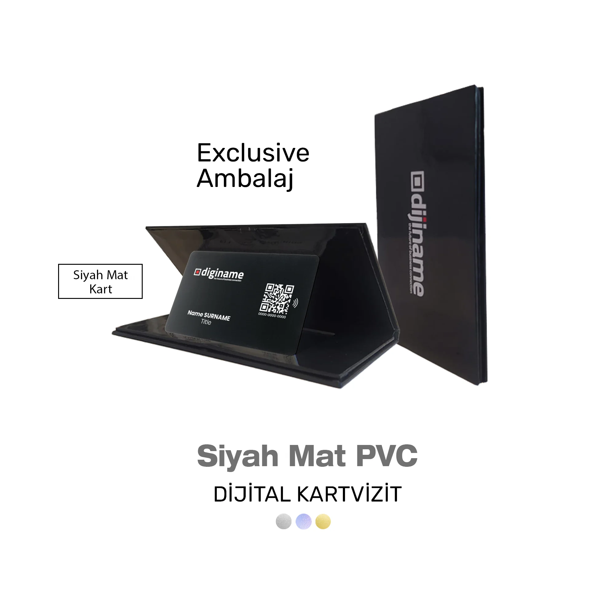 Siyah Mat PVC Kart